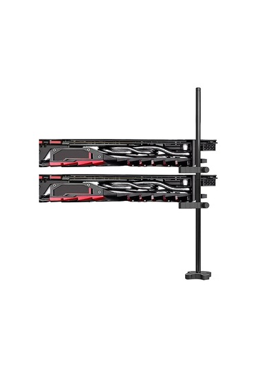 Ximistore9 Gm962 Alüminyum Masaüstü Ekran Kartı Tutucu - Dikey Montajlı, Isı Dağıtıcı Destekli Sabitleme Aracı Siyah