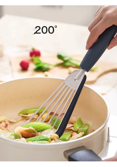 Stil'nyj İ Udobnyj Dom Mutfak Spatulası Çelik Ve Silikonlu Çizilmeye Karşı 161467894 Gri