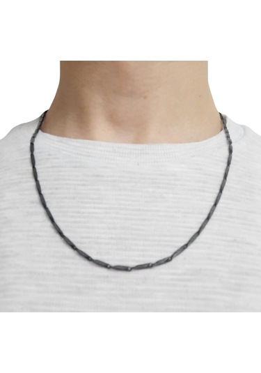 Çelik Kolye Titanyum Melon Motifli Model 2 Mm 55-60 Cm Siyah Black Siyah