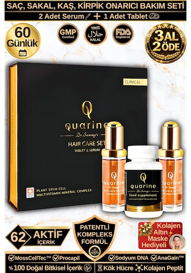 Dr. Sammy's Quarine 2 Aylık Saç Bakım Seti 2 Serum+1