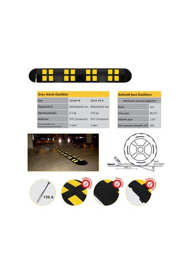 Evelux 12110 Yk Kauçuk Şaseli Yol Kasisi Sarı Siyah