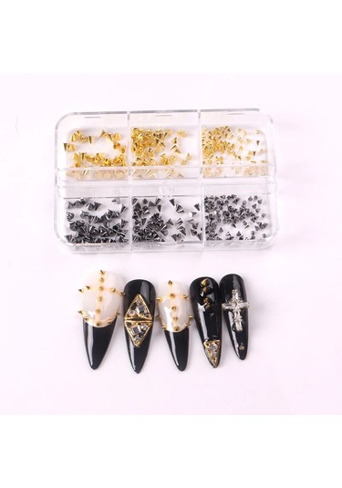 Tszs 1/2/3mm Sivri Metal Çiviler Altın Gümüş Siyah Çivi Sanat Charms Tiny Sopa Koni Çiviler Tırnak Parçaları Noktalar Zanaat Dıy Dekorasyon Bronz Kırmızı