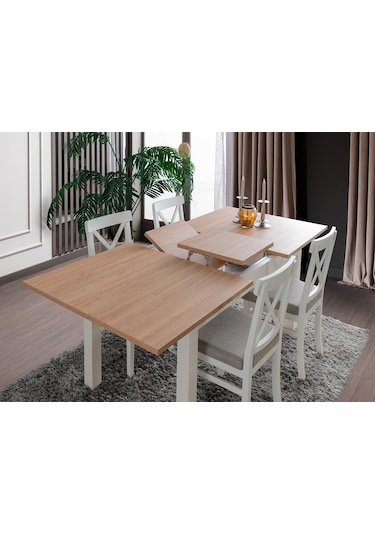 Alaçatı Açılır Masa Beyaz - Ceviz
