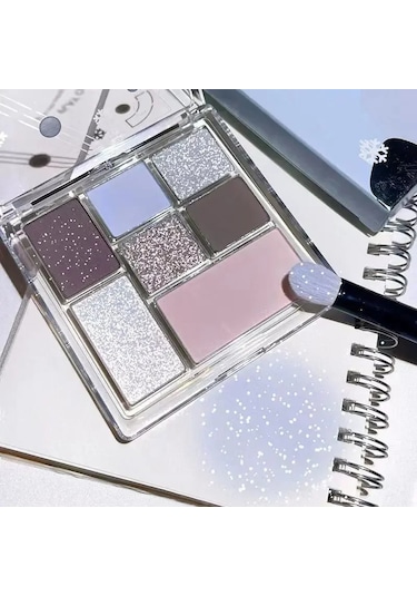 7 Renk Göz Farı Paleti İnci Mat Toprak Rengi Göz Farı Taşınabilir Parlak Uzun 24 01