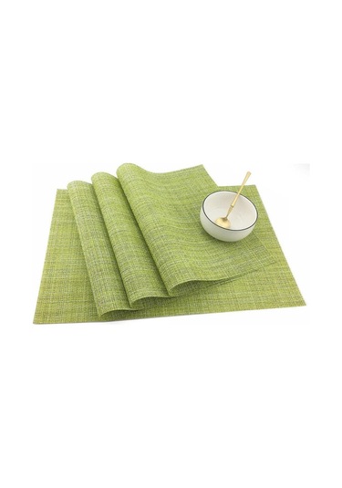 6 Adet Akşam Yemeği Placemat Pvc Yemek Masası Mat Disk Pedleri Yeşil Dekorasyon Tablemat Sofra Pvc Placemat Mutfak Yemek Kasesi Mat Yeşil