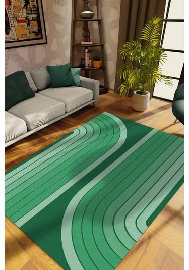 Homshtag Soyut Yeşil Oturma Odası Halısı Mid-century Modern Halı Çok Renkli