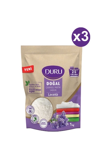 Duru Doğal Granül Matik Sabun Lavanta 25 Yıkama 3 x 1 KG