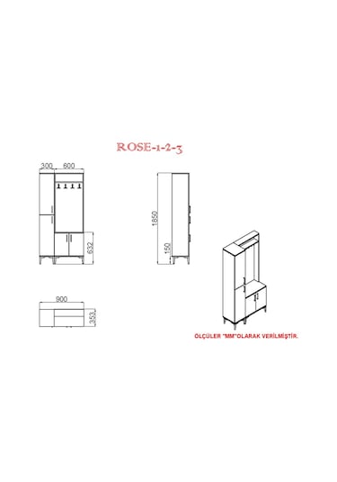Kalenderdekor1 Kalender Dekor Rose-1-3 Rs02 Portmanto Vestiyer Ayakkabılık