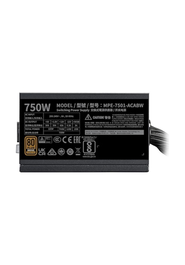 Cooler Master MWE 750 V3 750W 80+ Bronze ATX Güç Kaynağı