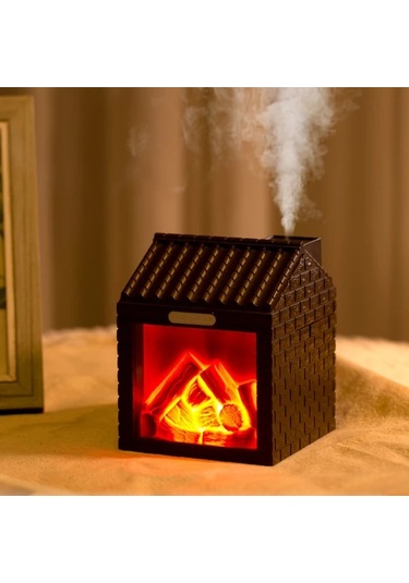 Techbloom 1 Adet Mini Ev Şekilli Nemlendirici Ve Masa Lambası Cream Color Usb İle Çalışan Taşınabilir Hava Nemlendirici Yatak Odası Oturma Odası Ofis Dekorasyonu Için Ahşap