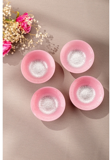 Emsan Pastel 4 Parça Cam Kase 10 Cm Pembe Pembe