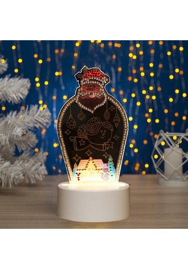 Skycity Noel Dıy El Yapımı Parlak Işıklı Pırlanta Tablo, 3 Farklı Desenli Led Gece Lambası, Hediye Önerisi Diğer