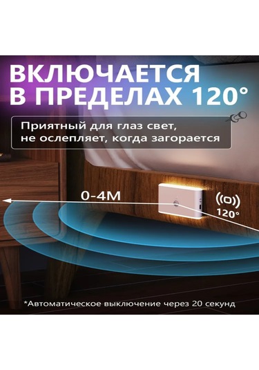 Fosenze Hareket Sensörlü Rgb Gece Lambası - 120 Geniş Açı, 5 Renk Modu, 20 Saniye Otomatik Kapatma, Manyetik Montaj, 400mah Pil, Güneş Işığı Göz Koruması Beyaz