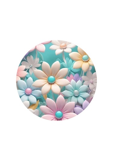 Çiçek Yuvarlak Pasta Yenilebilir Resim Baskı 20 Cm