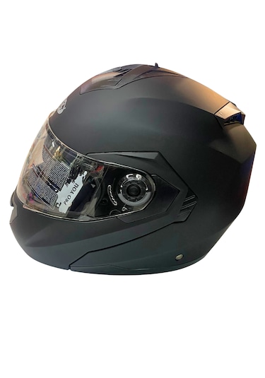 Proyou Çene Açılır Güneş Vizörlü Kask Mat Siyah