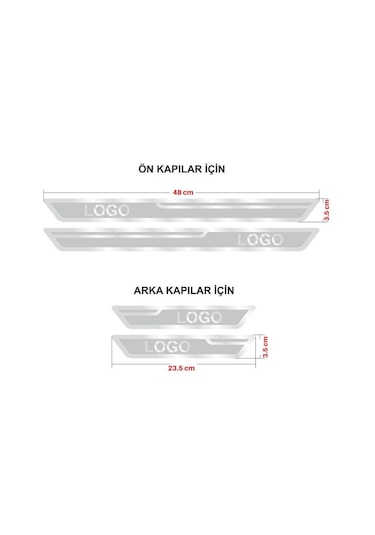 Chevrolet Kapı Eşik Çıtası Alüminyum 4 Lü Set