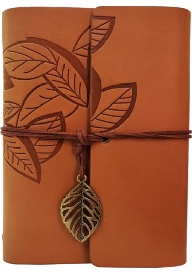 Deri Yaprak Desenli Defter Tdrtr Sezonsuz