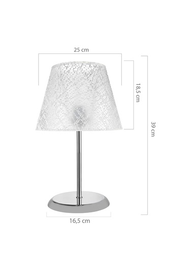 Sarah Abajur Krom Ayak / Beyaz File Şapka Diğer