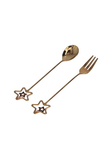 Geeroyoo 304 Paslanmaz Çelik Yıldız Pendentlı Kaşık-çatal Seti Kahve Karıştırıcı, Tatlı Servisi Nikah Hediyesi Ev Ve Restoran Kullanıma Uygun Diğer