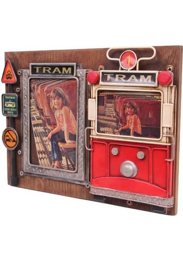 Himarry Dekoratif Metal Çerçeve Tramvay Dekorlu Vintage Hediyelik