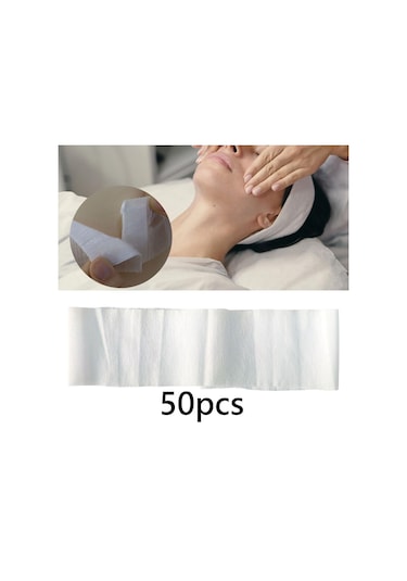 Suntek 50 Adet Tek Kullanımlık Spa Yüz Bantlar Headwraps Beyaz