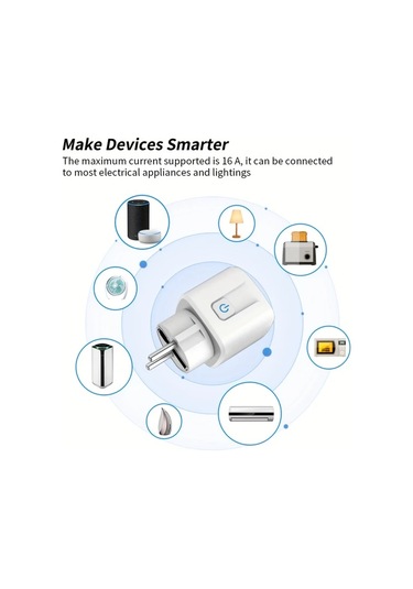 Motion003 4 Adet Akıllı Priz Tuya Wifi 16a Avrupa Standart Fiş Uzaktan Kumanda Alexa Google Home Uyumlu Sku 16a 4 Adet