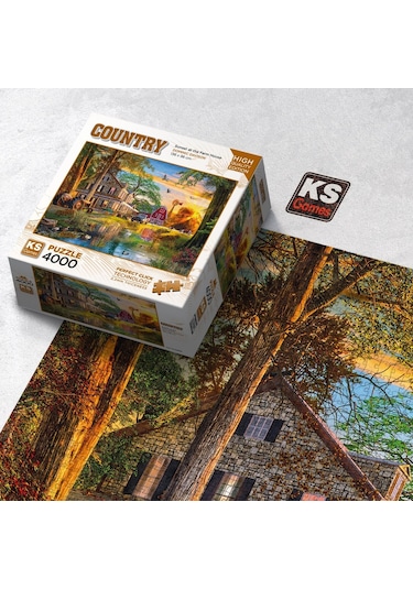 Ks Games 4000 Parça Çiftlik Evinde Gün Batımı Puzzle