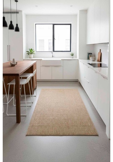 Sisal Jüt Hasır Model Dokuma Halı Toz Vermez, Kahve Kahve
