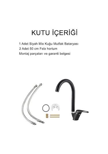 Boheme Mat Siyah Lavabo Bataryası Aç Kapa Mix Musluk Sıcak Ve Soğuk Su Girişli Siyah