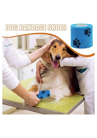 Pati Bandajı Ayakkabı Köpek Ve Kedi İçin Tüy Dostu Su Geçirmez Kendinden Yapışan Bandaj Pembe
