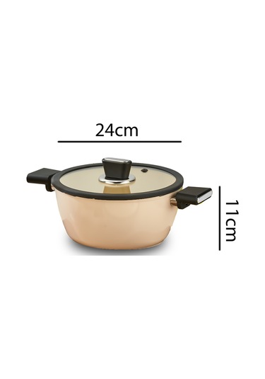 Polochef Seramik Tencere Seti 7 Parça Krem Bej