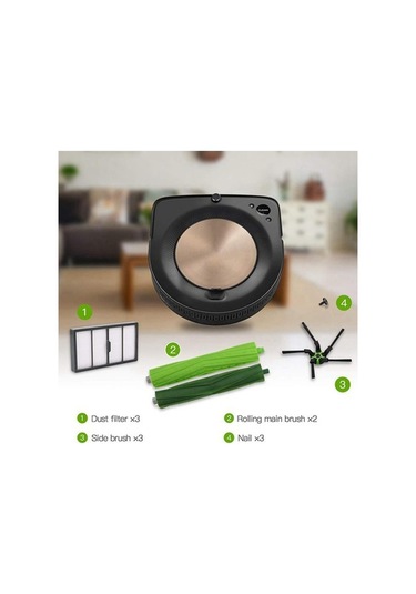 Fortunelane İrobot Roomba S9 Seti, Yedek Parçalar, Wi-fi Bağlantılı Robot Süpürge