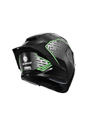 Motoanl Full Face Ce Yüksek Güvenlikli Motor Kaskı Exorcısm Edition Siyah Yeşil