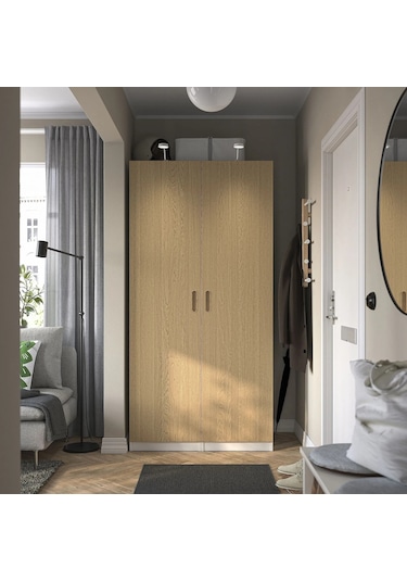 Ikea Beyaz Geniş Kapaklı Gardırop 100x60x201 Cm