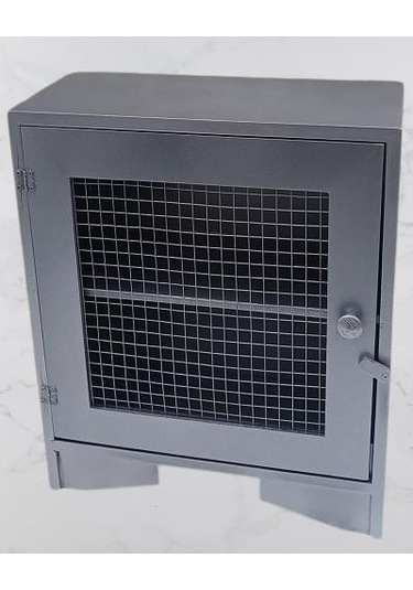 Hobi Adn 90354 Model Dekoratif Tezgah Telli Dolap Gümüş Gri Renk Ahşap Mdf Elyapı