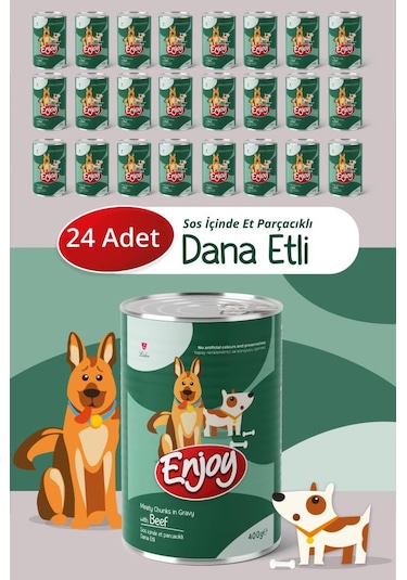 Enjoy Dana Etli Köpek Konservesi Sos İçinde Et Parçacıklı 400 Gr X24