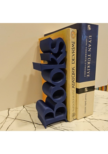 Kitap Tutucu Books Yazılı 3d -lacivert-
