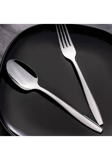 Nehir Sahra Sade 60 Parça Çatal Kaşık Bıçak Takımı Gümüş