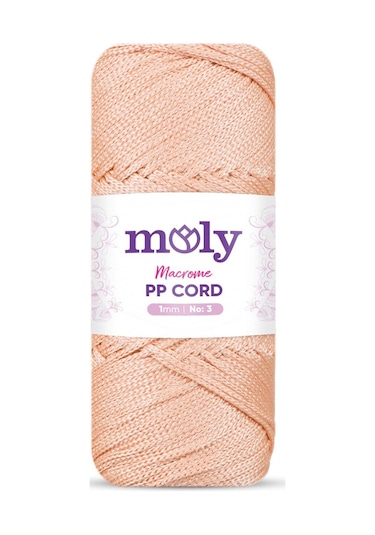 Moly Pp Cord Polyester Makrome No:3 1mm 033-kamel Örgü İpi 100 Gram