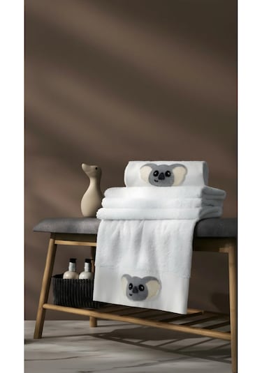 %100 Pamuk Premium Çocuk Banyo Havlusu Beyaz