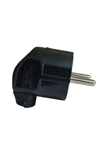 Depa L Tip Topraklı Erkek Fiş - Siyah - 220 Volt - 11135-s