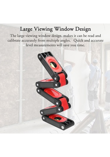 Tongxida 600mm Çok Açıklı Katlanabilir Seviye Cetveli - 4 Seviye Balonu İle Dikey/yatay/45 Ölçüm, Ahşap İnşaat İçin Manyetik A