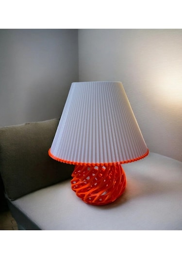 Twister Model Özel Tasarım Masa Lambası Ve Abajur - Kırmızı Çok Renkli