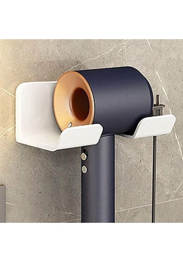 Saç Kurutma Makinesi Tutucu Duvara Monte Saç Düzleştirici Kurutma Makinesi Saç Standı Banyo Organizatör Rafları Tuvalet Organizasyon Rafları Beyaz