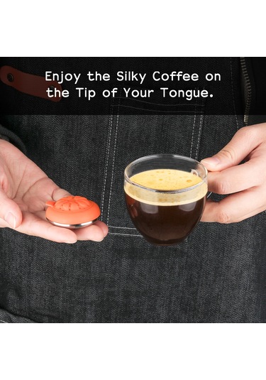 Geeksen Didiesse Frog Kahve Makinesi İçin 4g Kapasiteli 304 Paslanmaz Çelik Yeniden Kullanılabilir Kapsül + Fırça + Kaşık + Kelepçe Seti Turuncu