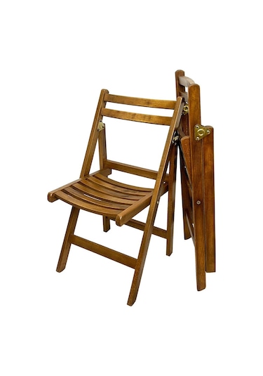 Burgaz Katlanır Ahşap Bahçe Balkon Sandalyesi -Kolçaksız Ahşap