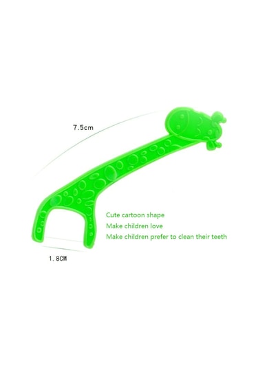 Moveevo Çocuklar İçin 60 Adet Diş İpi - Kavisli Sap, Diş Arası Temizlik Ve Ağız Bakımı