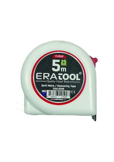 Şerit Metre 5 25mm - Beyaz Era12509 Yusuf Eratool