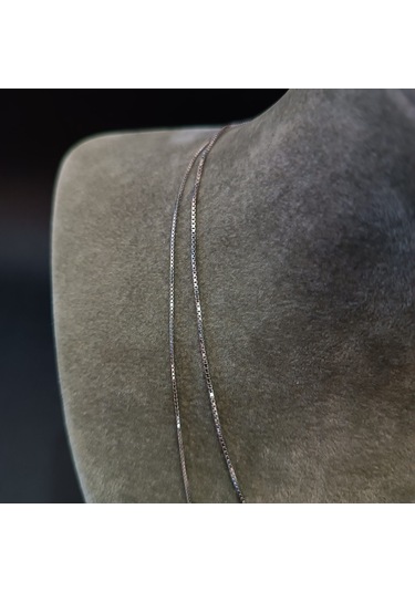 925 Ayar Gümüş Kolye Zinciri Model2 - Gümüş Renk -54cm Gümüş