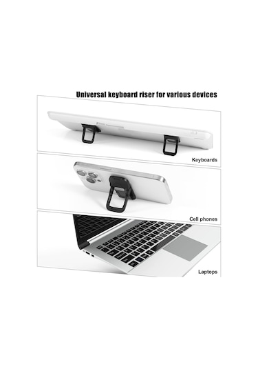 Ximistore9 Zinc Alloy İki Açıklı Klavye/notebook Stantı - Taşınabilir, Yüksekliği Ayarlanabilir, Kaymazsız, Siyah 1 Çift